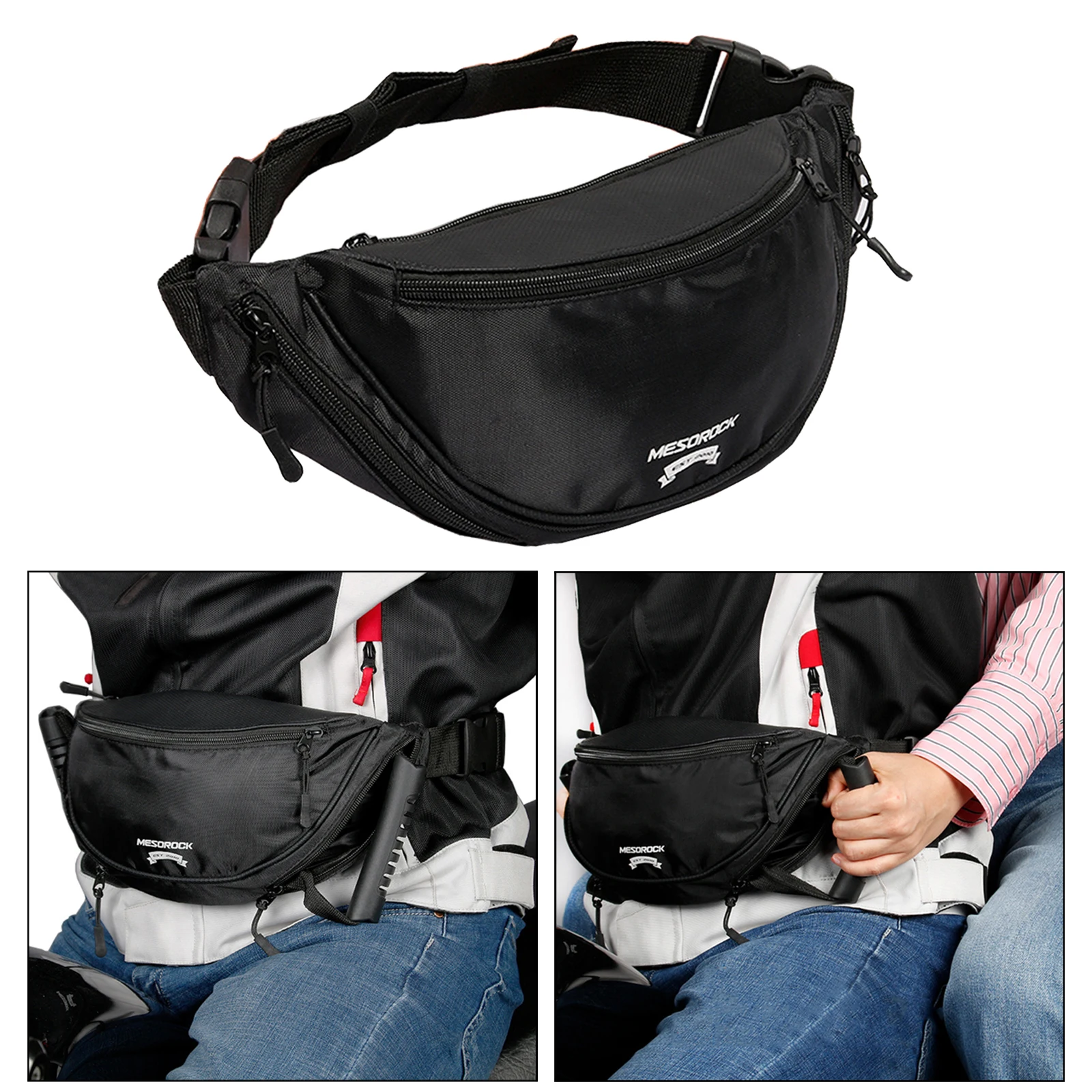 Oxford Belt Bag Grab Handles Waist Pack Anti-fatigue for Motorcycle