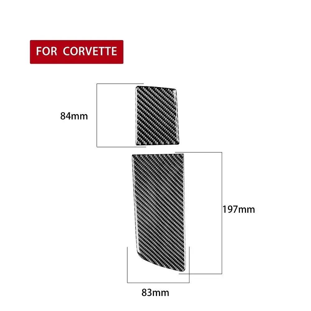 Carbon Fiber Car Water Central Cup Panel Decor Trim For Corvette C7 2014-2019