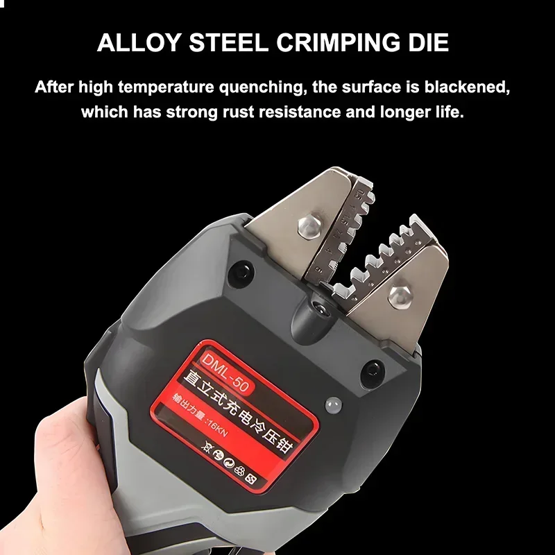 Alicate hidráulico portátil sem fio 16kn, crimpador de fio hidráulico elétrico com luz led e moldes, ferramenta de friso terminal