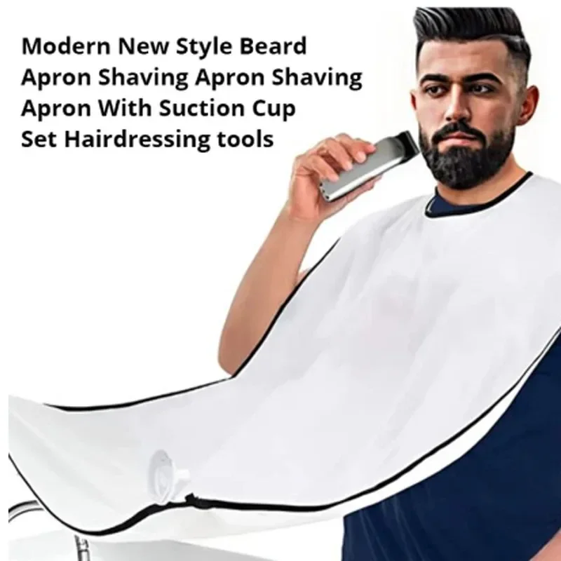 

Man Shave Beard Apron Black Hair Shave Apron Ib Trimmer Holder Beard Catcher Waterproof Household Household Cleaning Tools