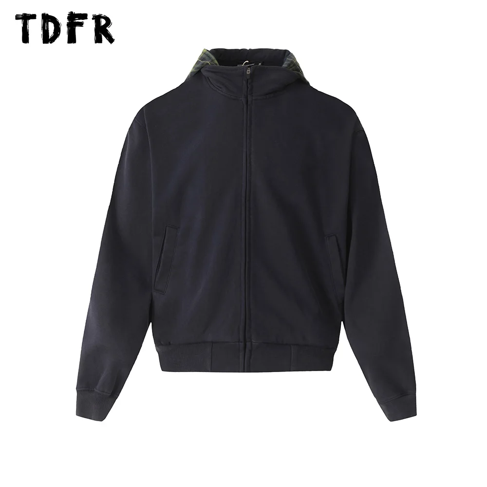 

Spliced Hooded Sweatshirts Mens Patchwork Autumn Winter Streetwear Pocket Long Sleeve Hoodies Outerwear Men