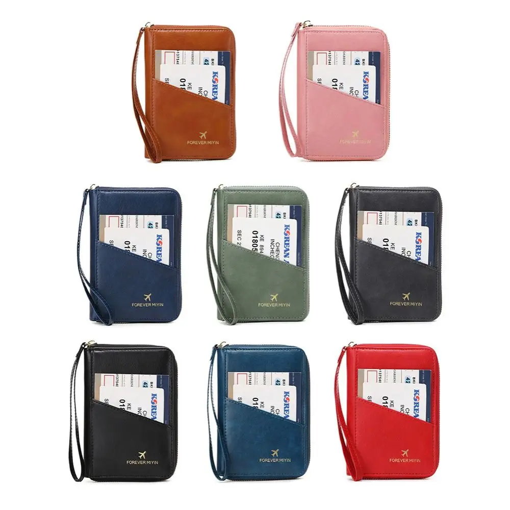 Waterproof Passport Cover with SIM Card Slots Card Case Multifunction Leather Passport Bag Ticket Folder Large Capacity