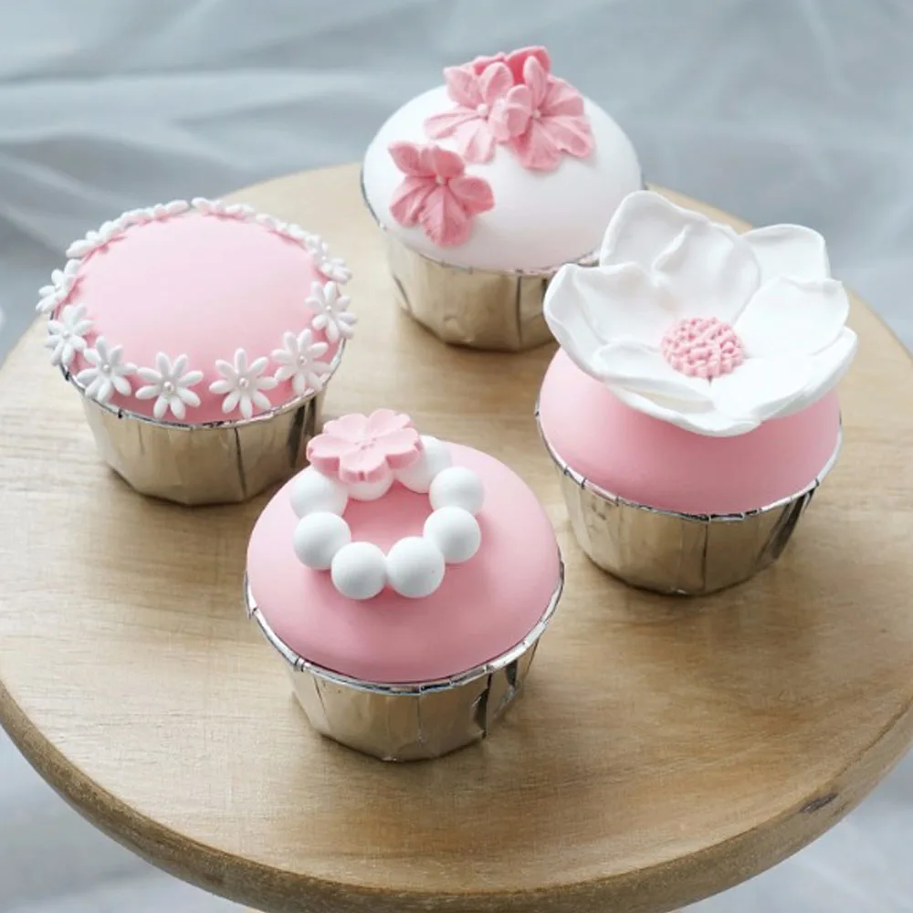 

model cake fake dessert baby girl 1st birthday decoration heart bow skirt crown flower design Artificial simulation cupcake