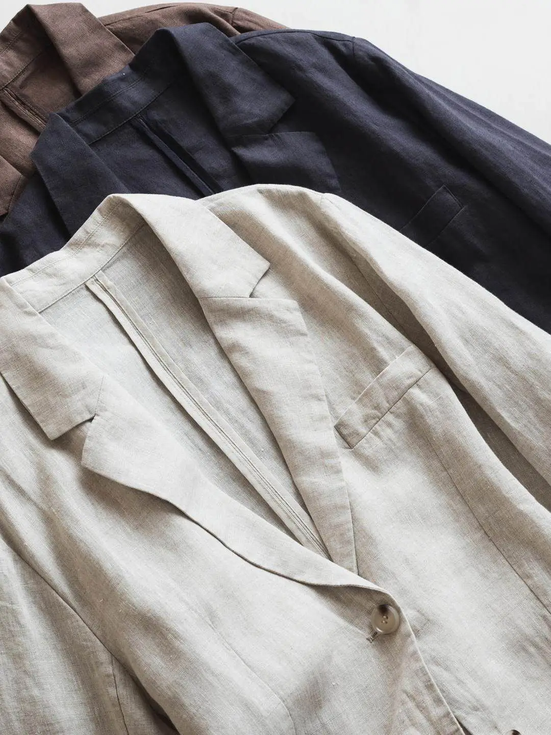 

Dave&di Linen Minimalist Silhouette Loose Casual Artistic Mid Length Suit Jacket Clothes Tops Ropa Mujer Blazer Woman