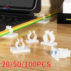 20/50/100 PCS, Q-Type cable tie mount, Plastic Cable Organizers for Fishing Rods, No-Drill Fasteners cable management