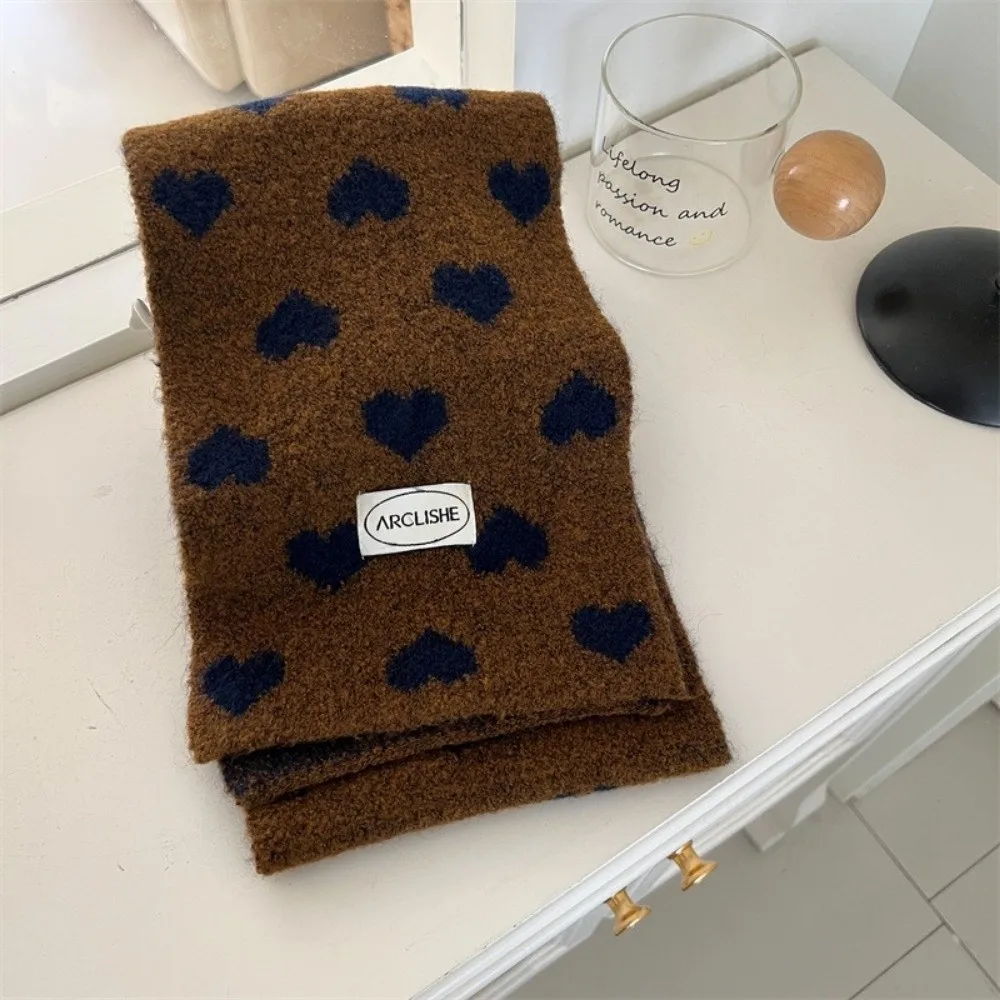 Fashion Autumn Winter Children's Scarves Soft Thick Knitted Muffler Warm Sweet Heart Neckerchief Neck Warmer