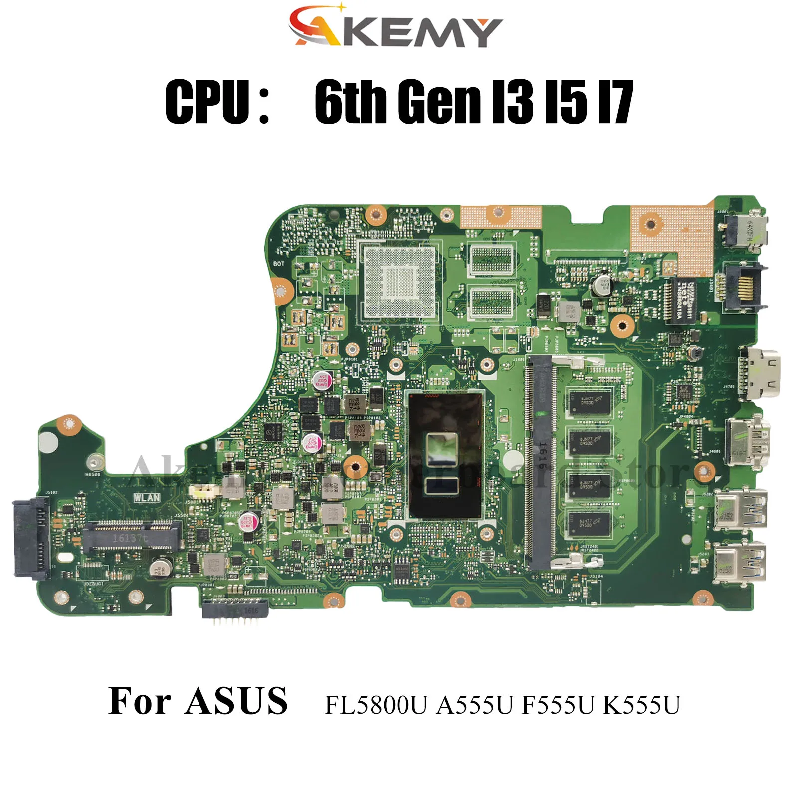

X555UA Laptop Motherboard For ASUS X555UF X555U F555U X555UJ K555U X555UQ X555UB X555UA FL5800U A555U Mainboard W/ I3 I5 I7 CPU