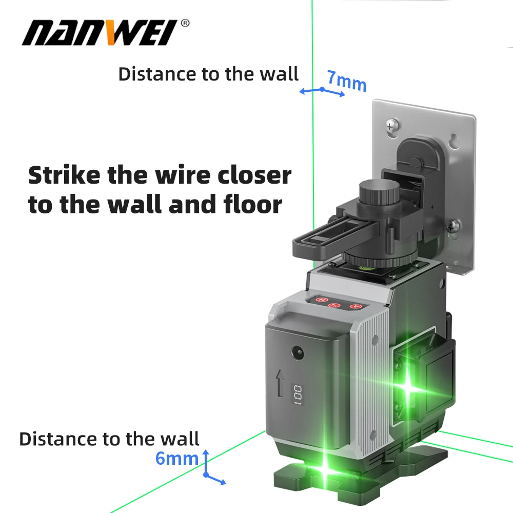NANWEI  Electric Laser Level 12 Line 16 Line Green Light Wall Sticker High Precision Strong Light Thin Line