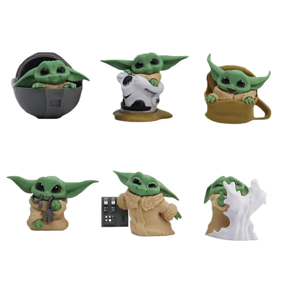 2Style 6 szt./zestaw Figurki Anime Disneya 5-8 cm Zabawka Mistrz Baby Yoda Darth PVC Kolekcja Figur Akcji Mini Model Zabawka dla Dzieci Prezent