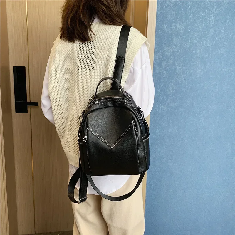 Vintage Shoulder Bags Fashion Women Leather Backpack Small PU School Bag Backpack for Teenager Girls Rucksack Mochila Feminina