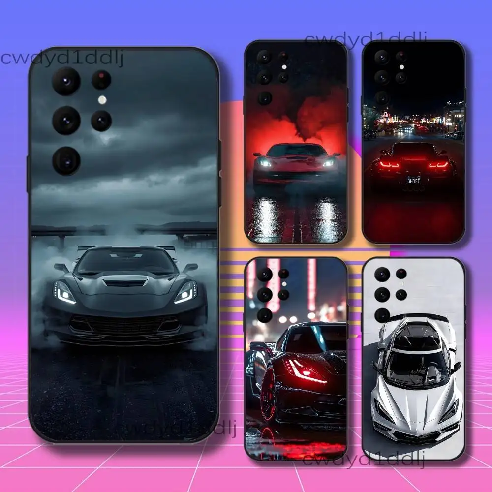 

Luxury Cars C-Corvette C8 C6 Phone Case For Samsung S10,S21,FE,S21 ,S26,S25,S24,S23,Ultra,S9,S22,Plus Black Shockproof TPU