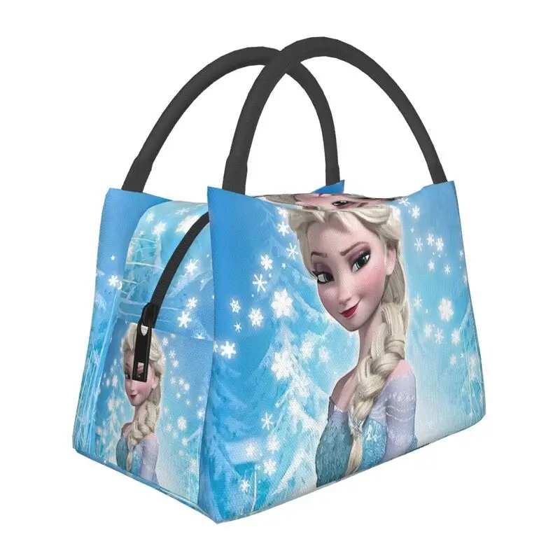 

Custom Frozen Princess Elsa Anna Lunch Bags Men Women Cooler Thermal Insulated Lunch Box for Work Pinic or Travel