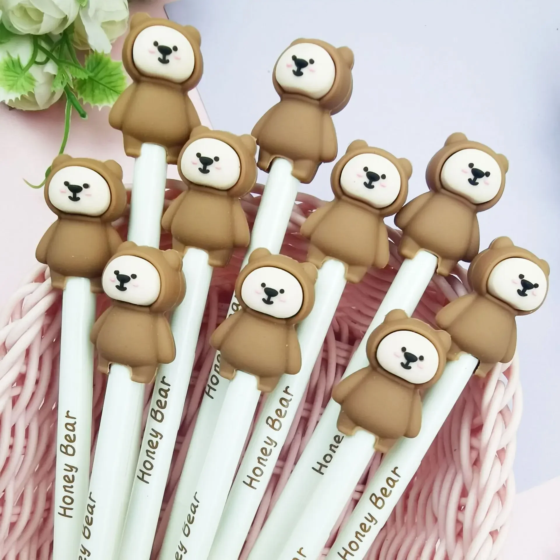 

36pcs Korea Ins Cartoon Black Press Gel Pen Cute Creative Water Pen Student Stationery Press Signature Pen B