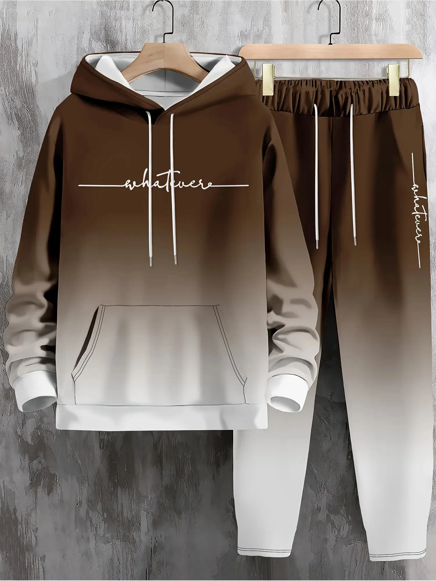 

2025-26 Autumn/Winter New Y2K Sports Set Simple 3D Printed Men's Fashion Super Large Comfortable Daily Street Two Piece Set