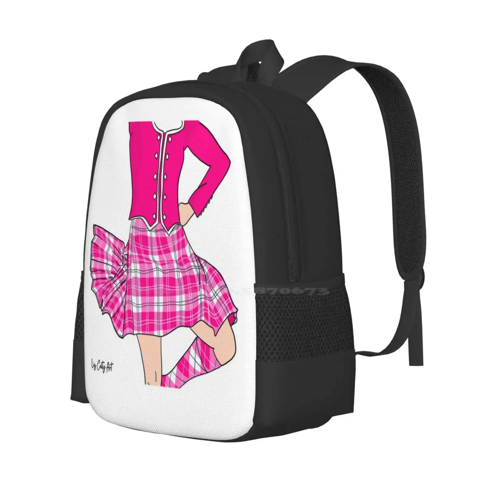 Highland Dancer Hot Pink Hot Sale Schoolbag Backpack Fashion Bags Highland Dancer Highland Dancing Scotland Scottish Dancer