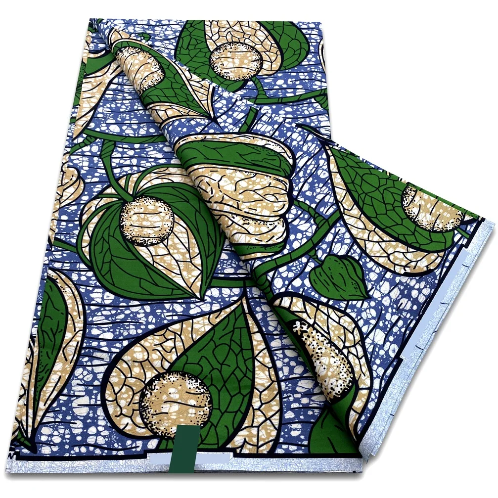 

100% хлопок, настоящая восковая ткань Анкара, новая африканская ткань с восковым принтом, хлопок, супер батик, 6 ярдов, свадебная ткань Pagne