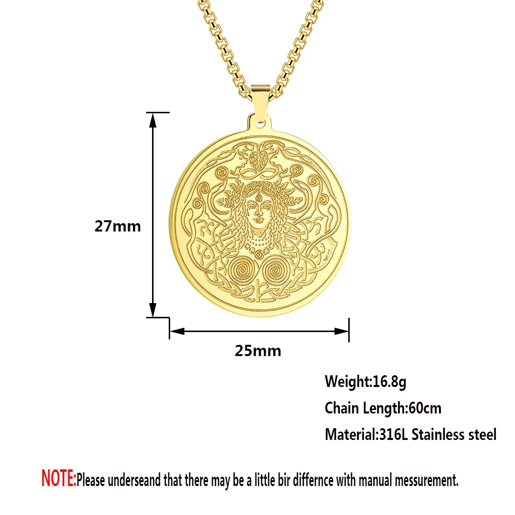 Kinitial Dainty Freyja Goddess Women Necklace Statement Jewelry Stainless Steel Love Sex Beauty Fertility Greek Pendant Necklace