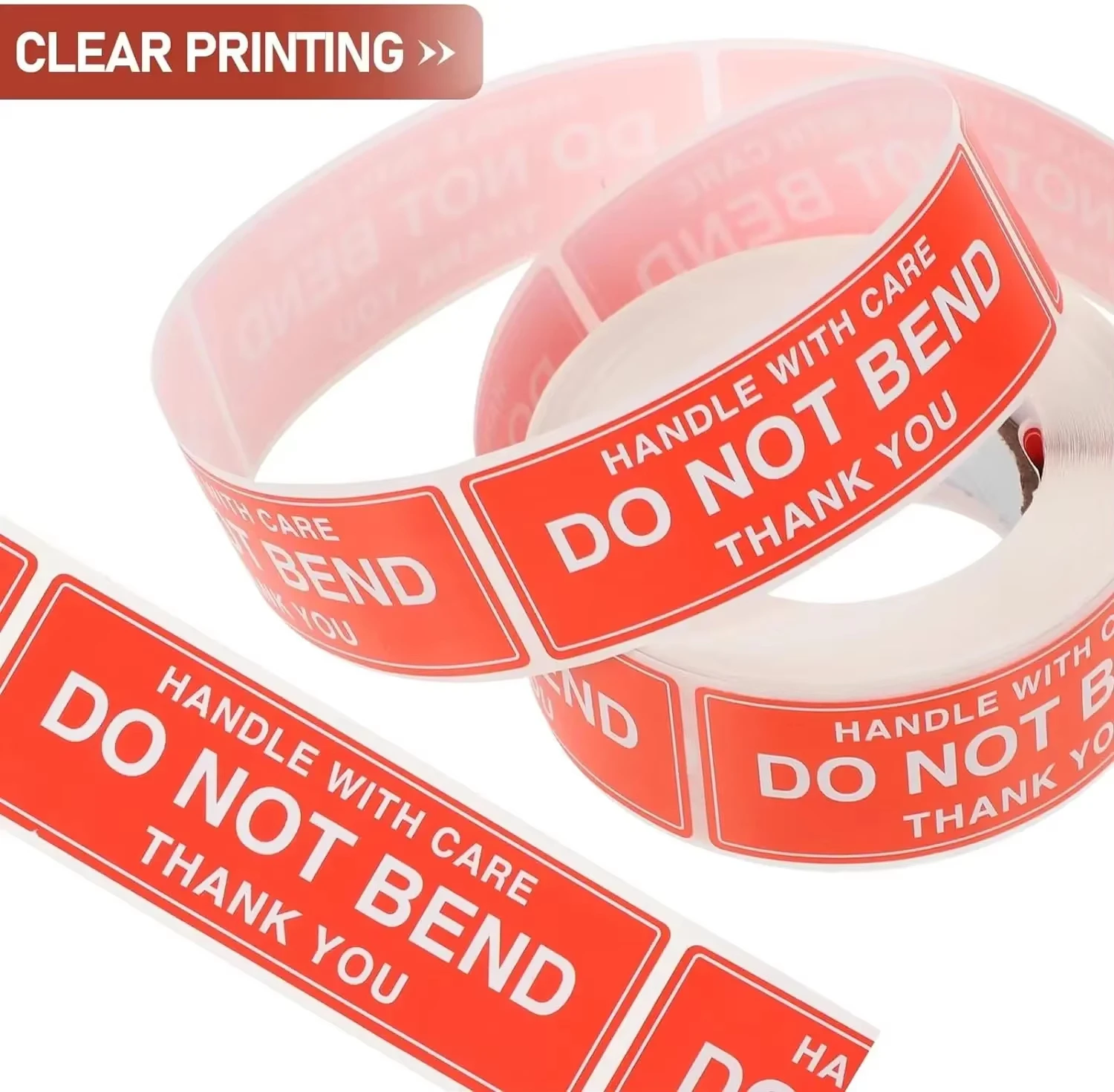 Fragile Stickers Permanent Adhesive 3x2 Inch - 1000 Packing Warning Labels 2 Rolls Handle with Care