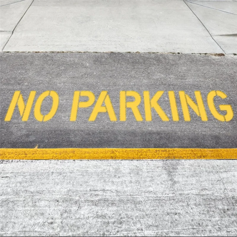 

CHCH нет для парковки, силиконовый трафарет, многоразовый 12-дюймовый трафаретный знак с буквами для тротуара, шаблон для парковки, дизайн огненного полотна