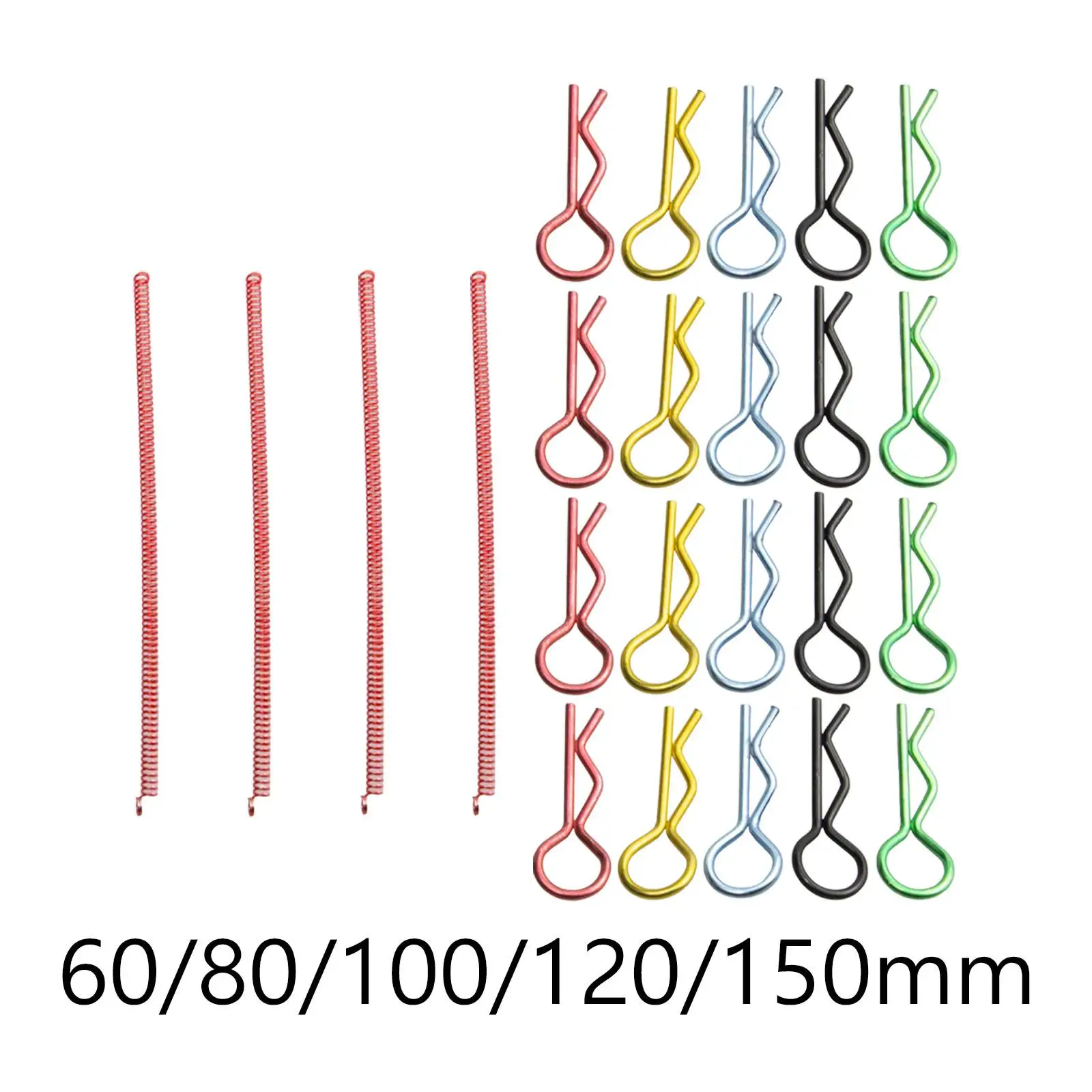 20Pcs RC Body Clips with Anti Lost Ropes RC Car Parts Replacement Spare Parts for 1:8 1:10 1:12 1:16 Truck Parts DIY Accessories