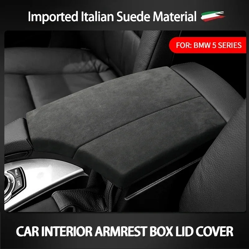 

For BMW 5 Series 2006 2007 2008 2009 2010 Suede Car Central Control Armrest Lid Cover Protection Pad Sheath Shell Modified Tirm