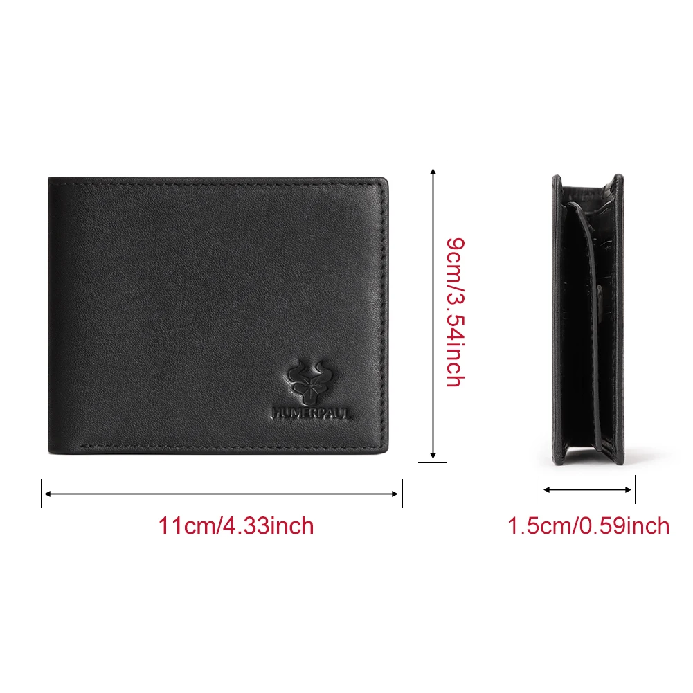 Handmade Wallet for Men Genuine Leather Credit Card Holder Purse with ID Window Short Male High Quality Cartera