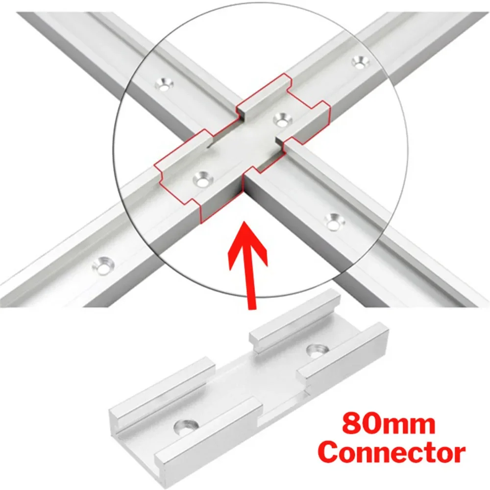 Miter Carpenter Woodworking T-slot T-track Cross Connecting Parts Aluminium 30*12.8mm Tools Push Handle