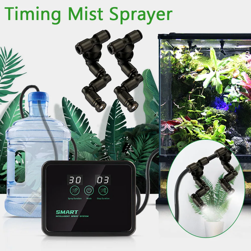 Smart Spray System Mist Rainforest Tank Timing Spray System Kit Electronic Timer Reptile Fogger Terrariums Humidifier