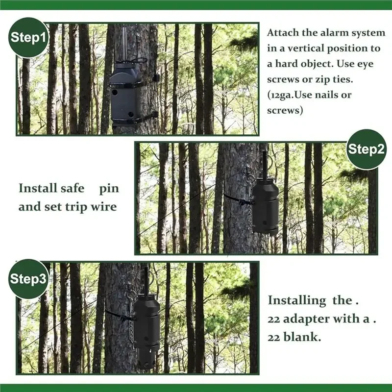 Outdoor Perimeter Tripwire Alarm Triggered for 12 Gauge Trip Alarm 2 Pack Durable Aluminum Adapter Perimeter Trip Wire Alarm image 3