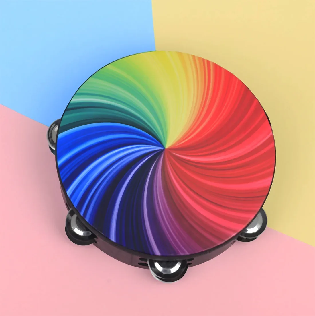 M MBAT Orff Handtrommel Tamboerijn Instrumenten Houten Slaginstrument voor KTV Party Tamboerijn Rammelaar Jingle Bells Kids Gift