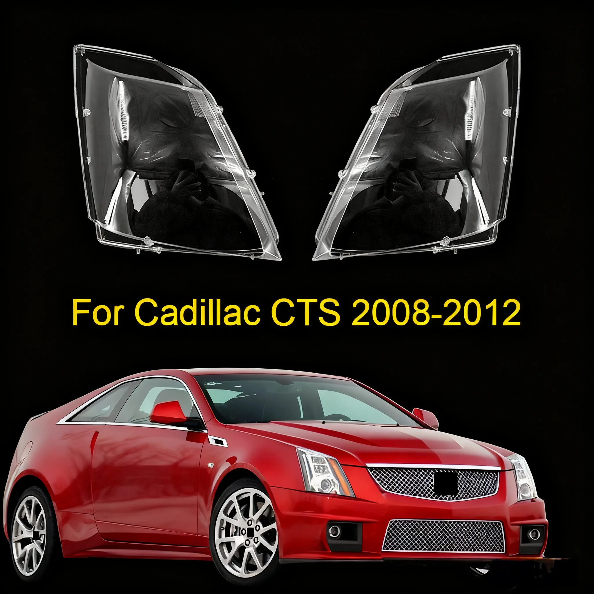 

For Cadillac CTS CTS-V COUPE 2008-2012 Headlights Cover Headlamp Shell Transparent Lampshade Lamp Shell Glass Lens Mask