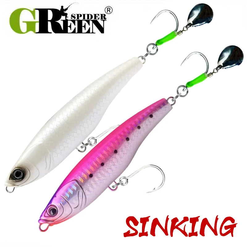 

GREENSPIDER 110MM 50G Sinking Pencil Fishing Lures Wobbler Stickbait Artificial Hard Bait for Sea Tuna GT Fishing Lure