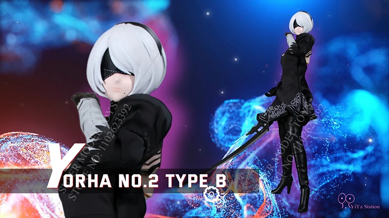 Yiya Studio 1/6 Scale Female Soldier Nier Double Head Sculpt Yorha No.2 Type B Full Set 12-inches Action Figure Toys Fans Gifts