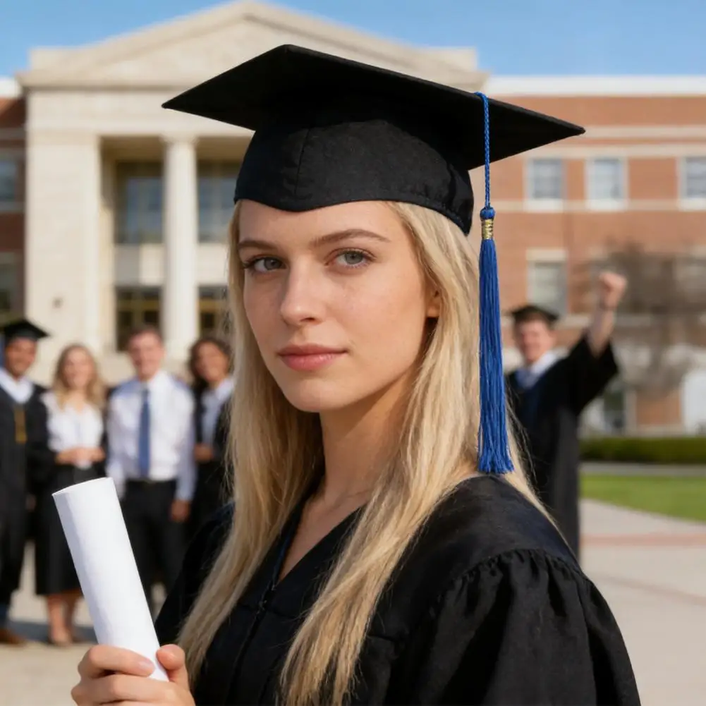 

Выпускная кепка бакалавра Регулируемая выпускная кепка с кисточкой Годовой шарм Легкая матовая шляпа бакалавра Прочная церемониальная вечеринка