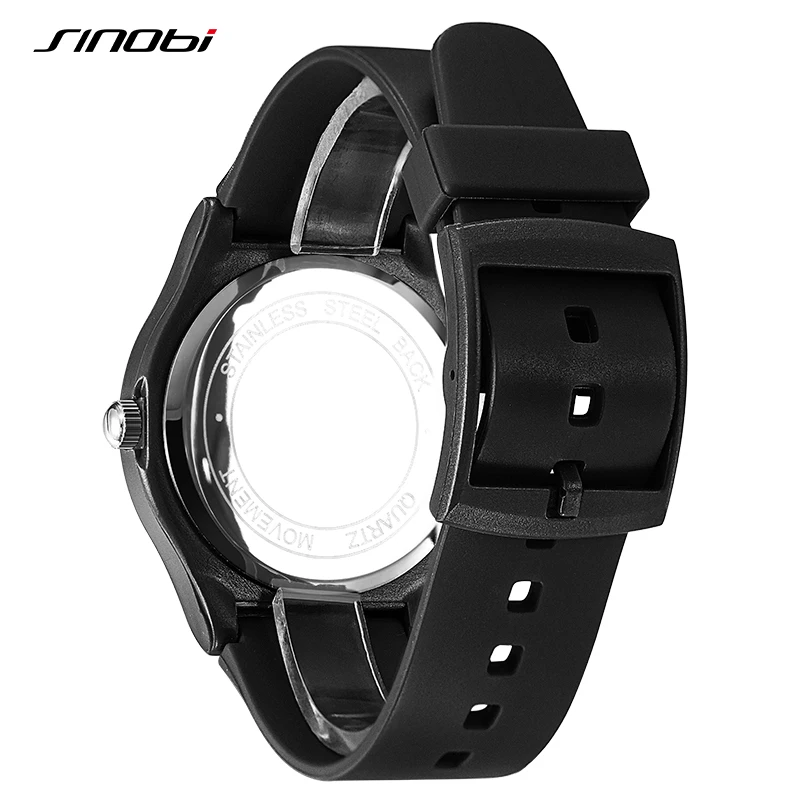 SINOBI Colorful Men\'s Watches Fashion Sports Quartz Wristwatches Rubber Strap Best Gifts Clock Top Luxury Relogio Masculino