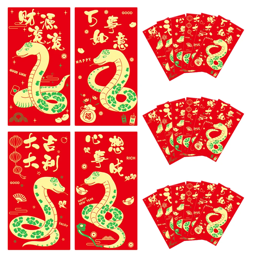 

36 Pcs Red Envelope Cash New Year Packets Paper Envelopes 2025 Chinese for Money