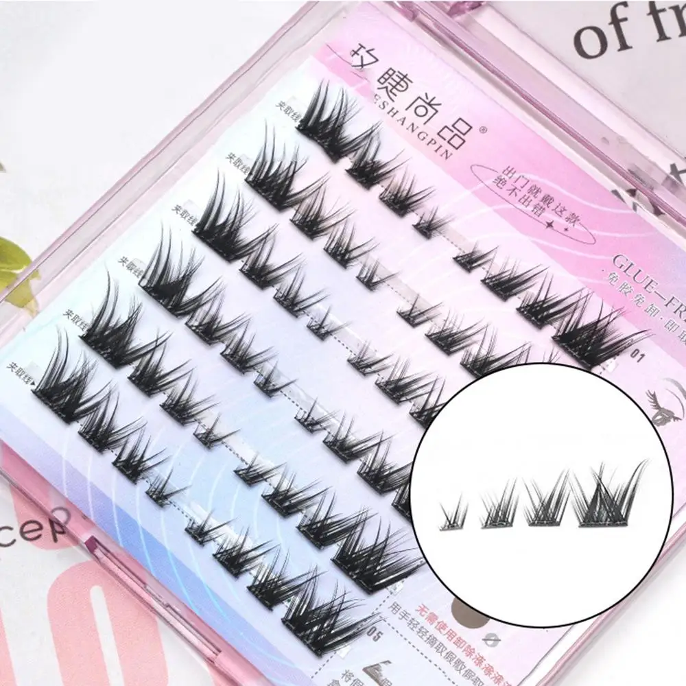 Cílios sem cola, enxerto de cílios segmentados, extensão de cílios autoadesivos, item de ondulação fofa, faça você mesmo, uso diário, grupos de cílios