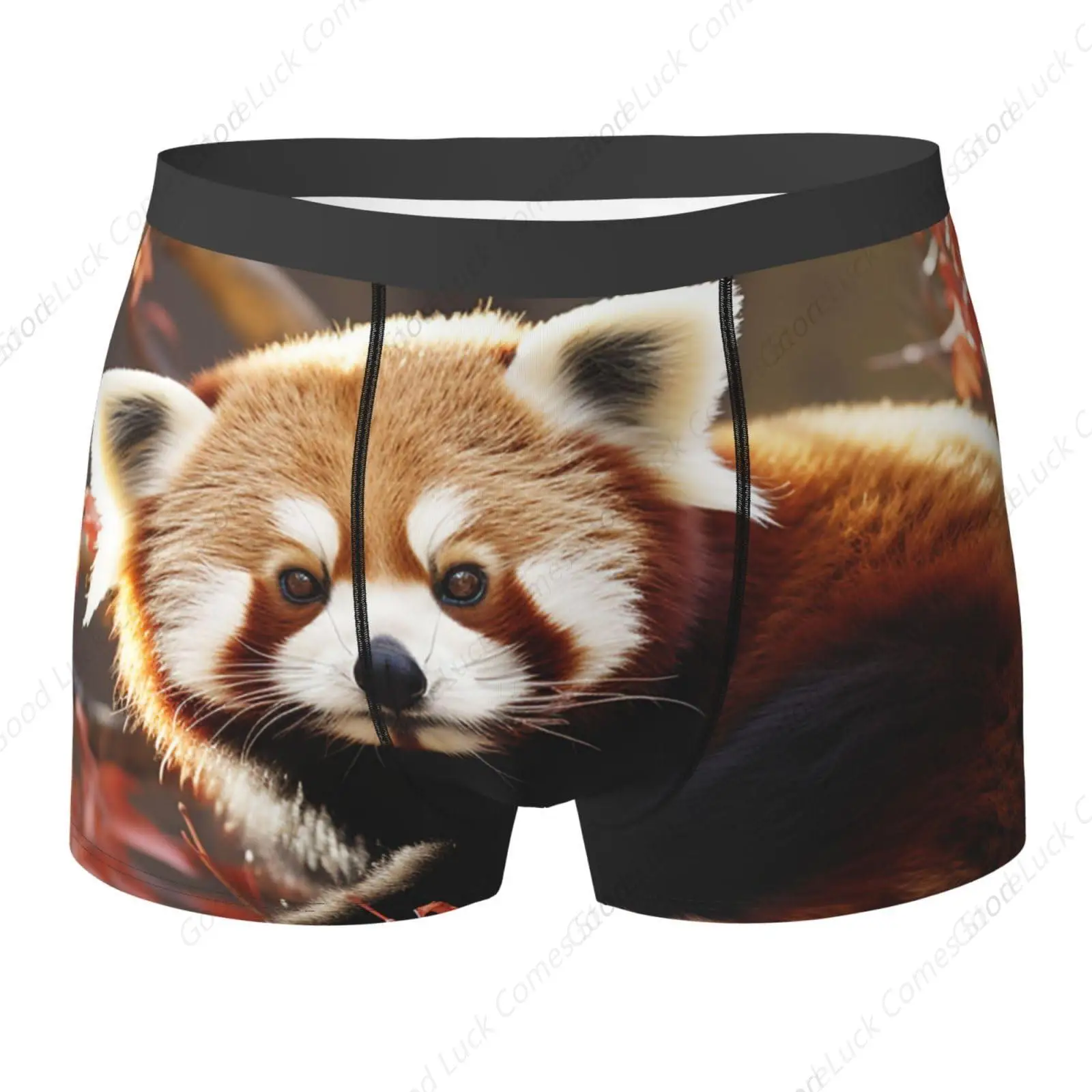 

Мужское нижнее белье, мягкие дышащие трусы-боксеры, влагоотводящие эластичные мужские трусы-боксеры с красной пандой для мужчин, маленькие