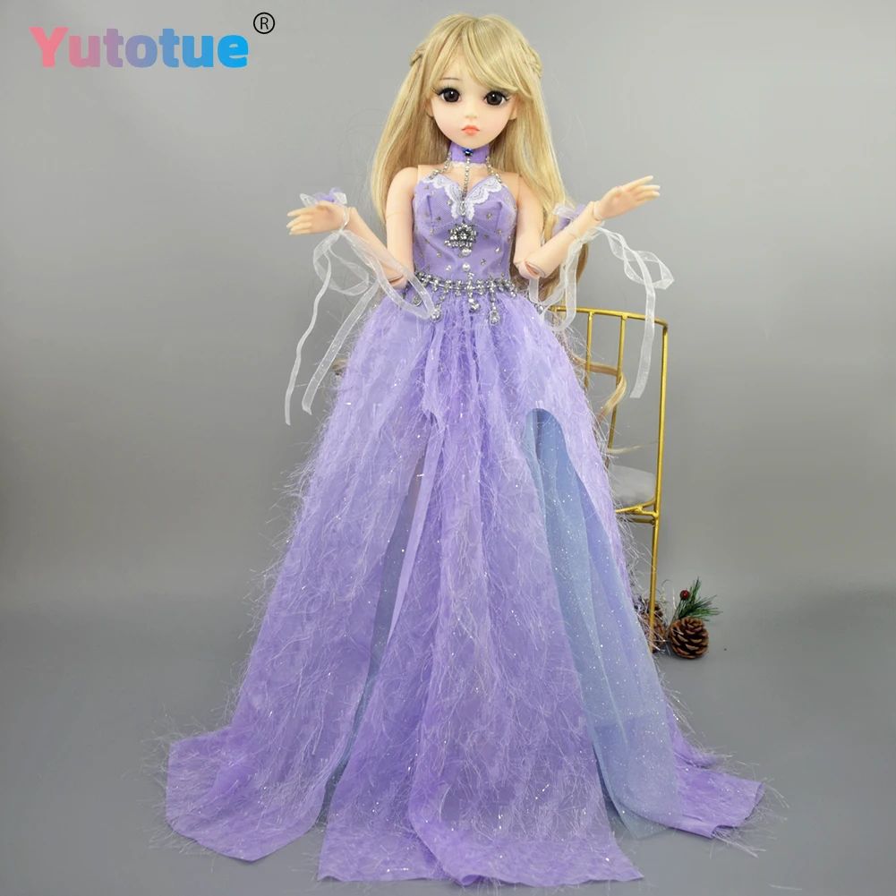 YUTOTUE 1/3 BJDドール おもちゃ 60cm 女の子人形 プリンセスドレスシューズ付き 巻き毛 前髪ウィッグ付き フルセット