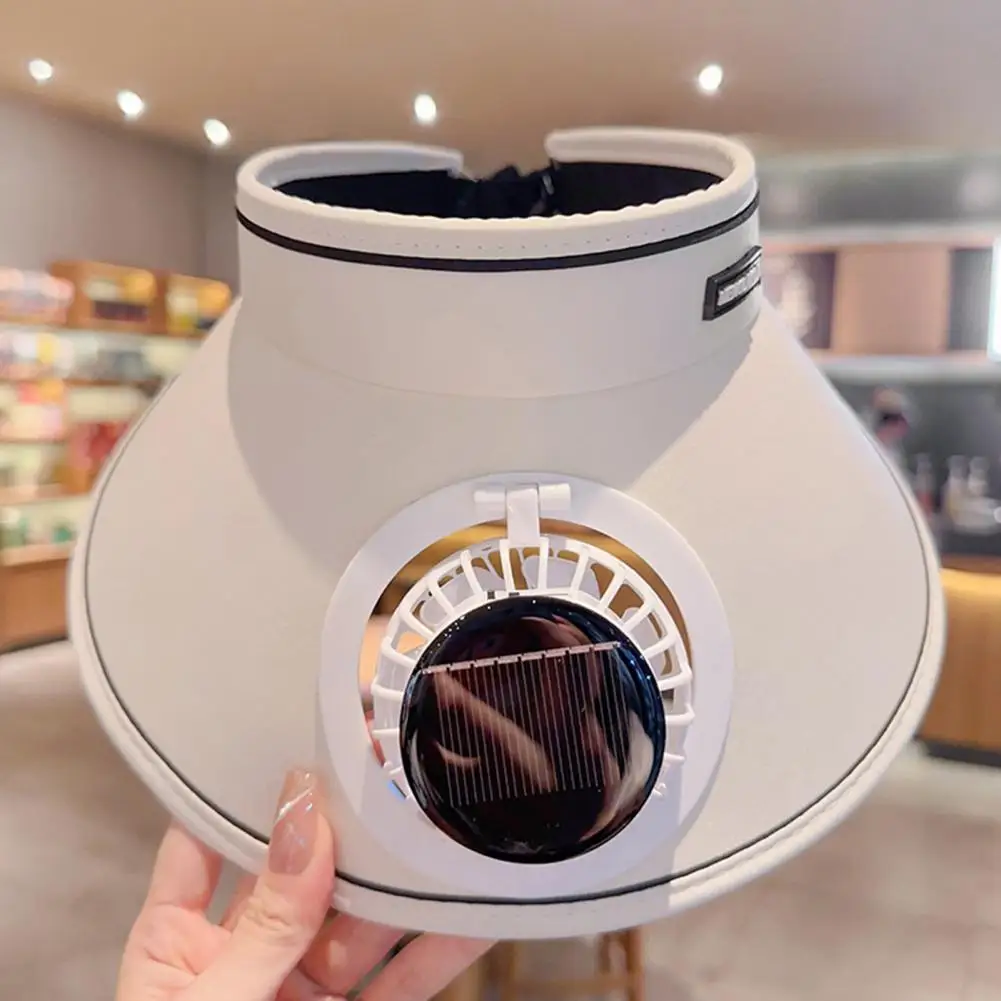 

Wide Brim Sun Hat with Fan Sun Hat with Solar/usb Powered Fan for Outdoor Uv Protection Wide Brim Visor Hat for Camping for Men