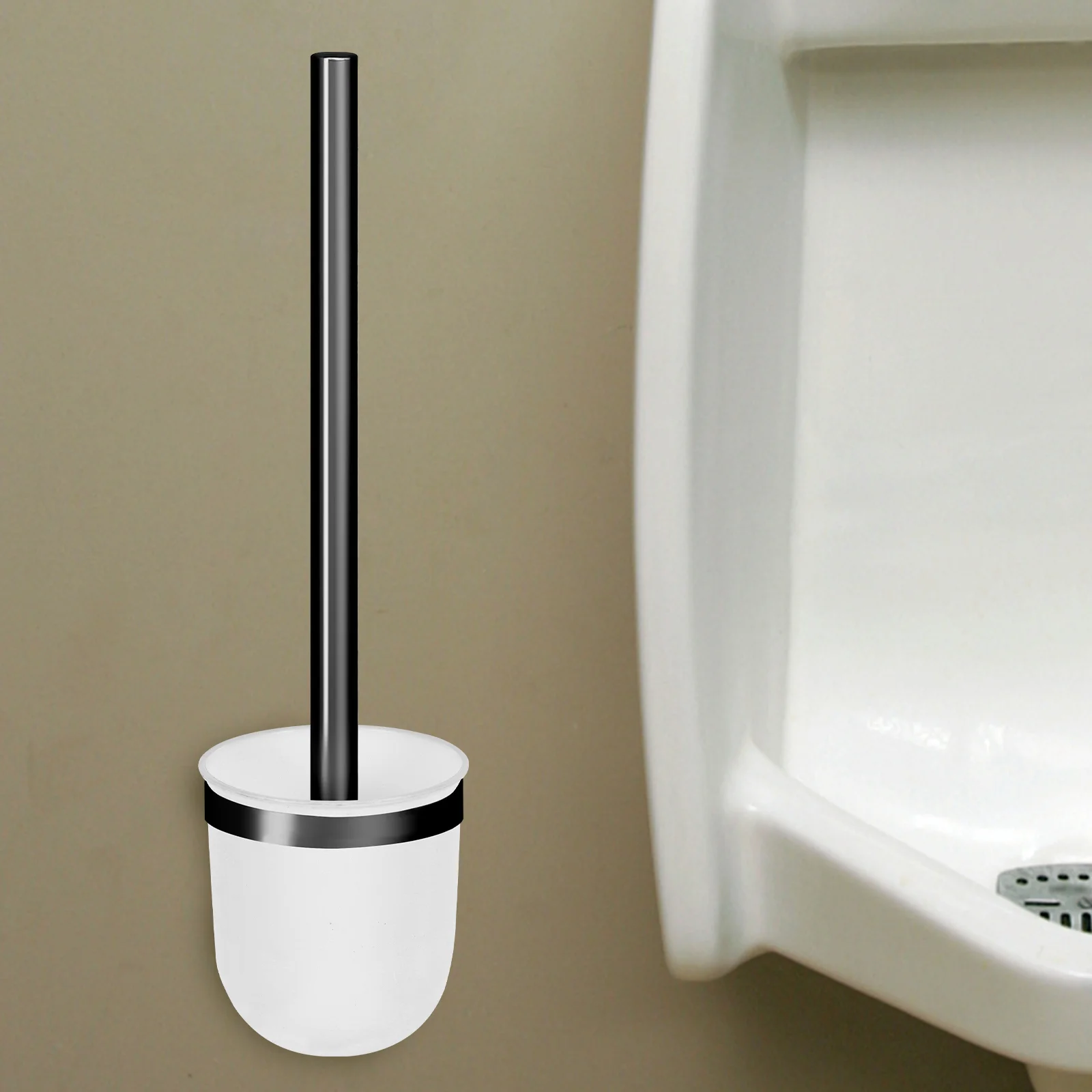 3 Pcs Toilet Brush Holder Base Cup Scrubber Bowl Plunger Cleaning Bathroom Rack Supply White Plastic
