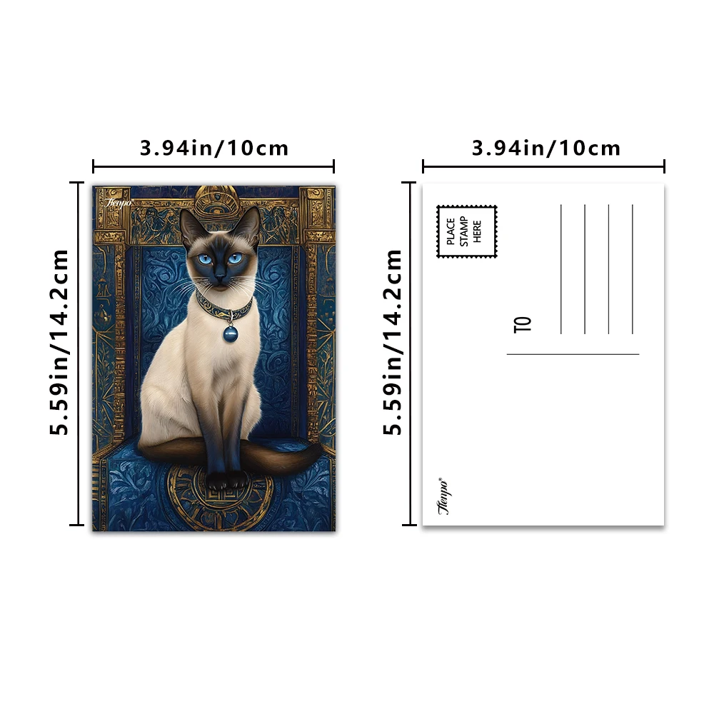 16pcs,Vintage Gorgeous Hand-drawn Cats Postcards,HD Printed, birthday/anniversary gifts, collectibles, suitable for gift-giving