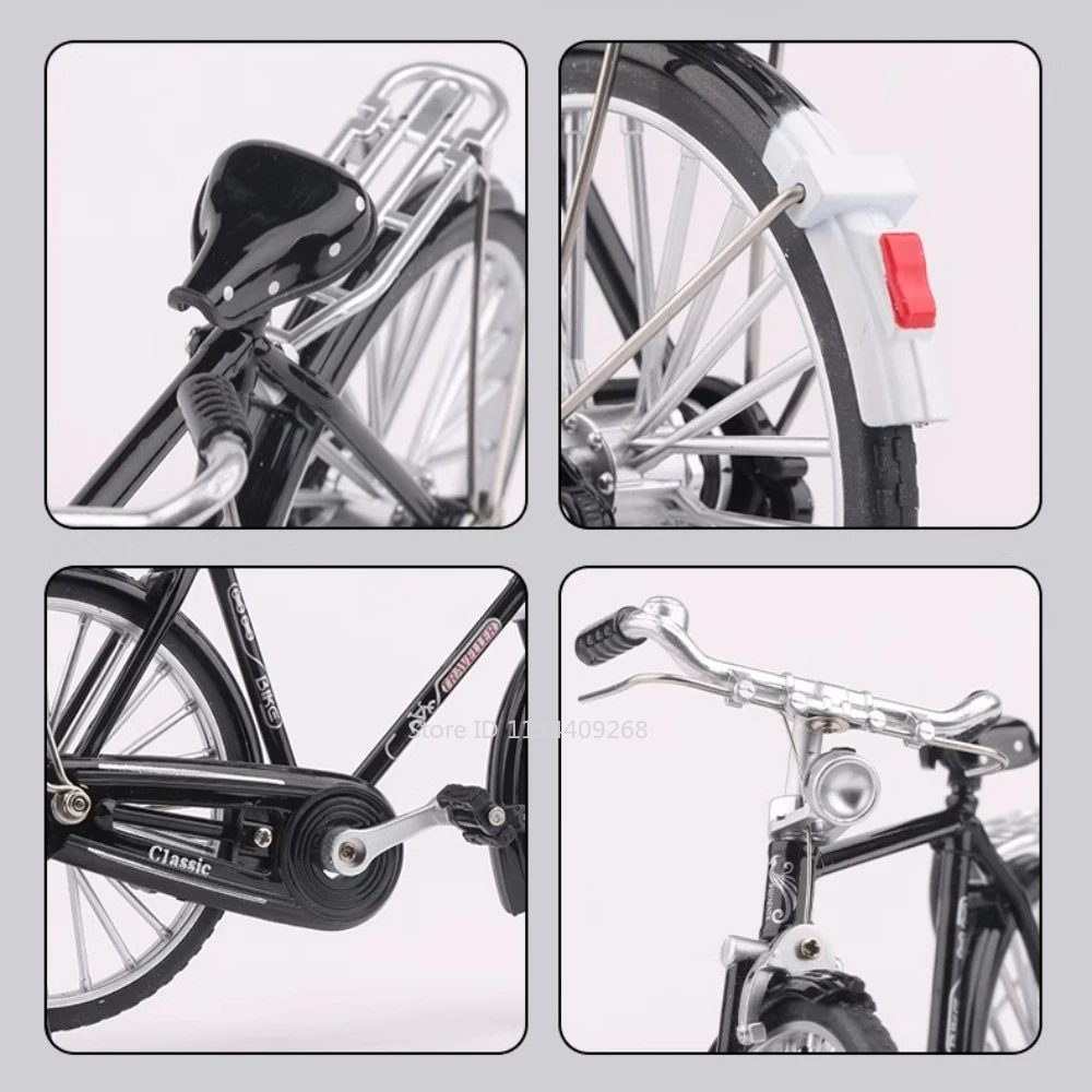 Escala 1:8 retro bicicleta mountain bikes diecast modelo brinquedo liga pneus de borracha simulação modelos de bicicleta coleção presentes para meninos