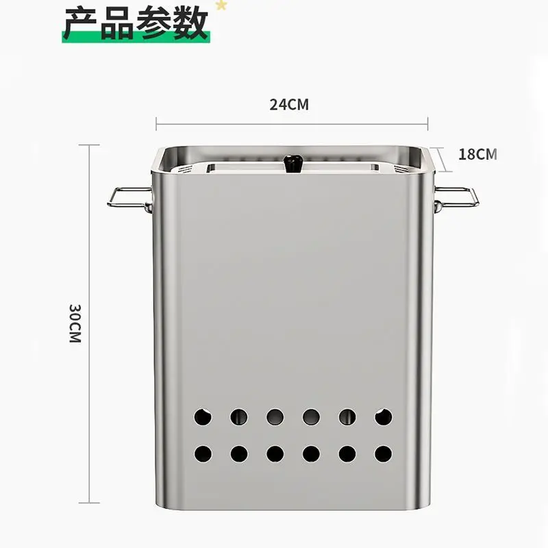 Imagem -04 - Grelhador de Carbono em para Churrasco ao ar Livre Forno Pendurado sem Óleo Rack Rack Carvão Vegetal Espetos Agregado Familiar Aço Inoxidável