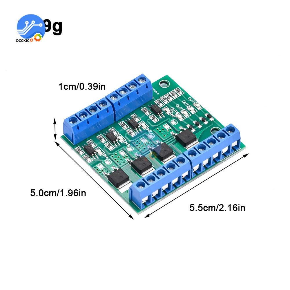 4-Channel MOS FET PLC Amplifier Board Driver Module PWM 3-20V to 3.7-27V DC 10A Optocoupler Isolation Module Accessories