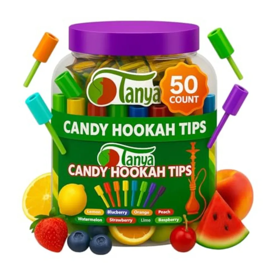 

Tanya Hookah Lolly Candy Tips er Male Plastic Disposable Hookah Colorful Tips 50pack
