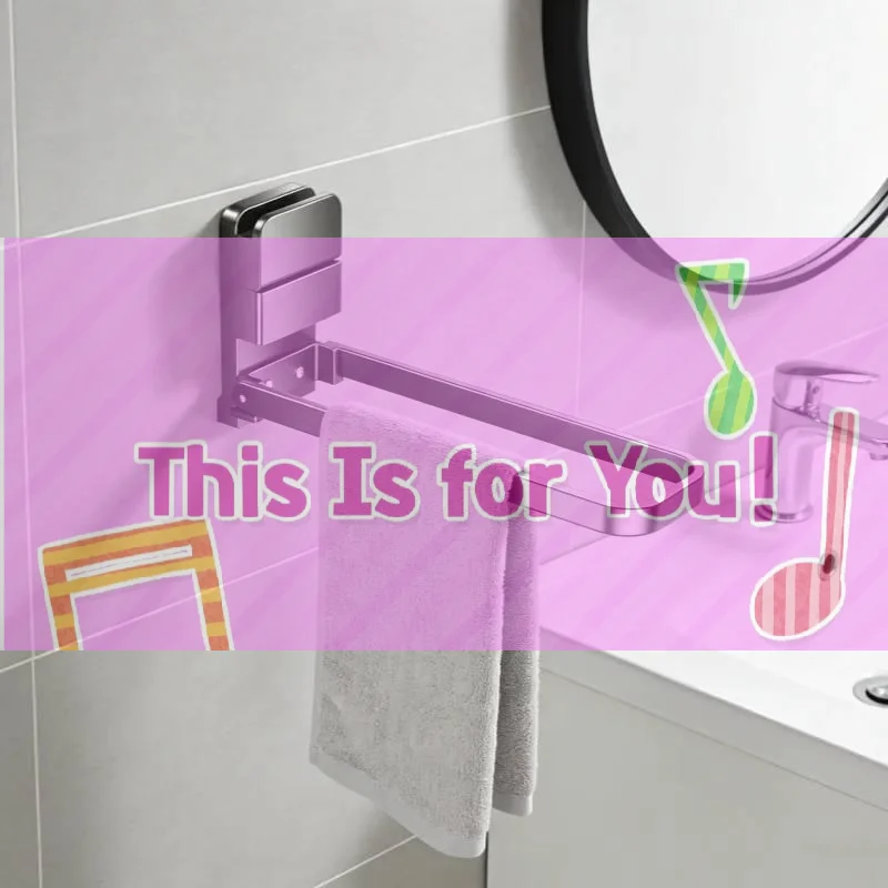 【HMA】Detachable Towel Rack Space-Saving Rack Compact Design Damage-Free Removal Easy Installation Moisture-Resistant Material