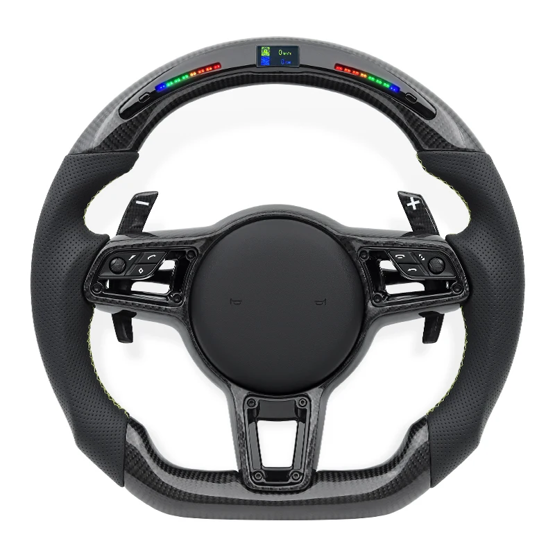 

Carbon Fiber LED Car Steering Wheel for Porsche Cayenne Macan Boxster Cayman Taycan Panamera Carrera 991 911 970 997 992 981 987