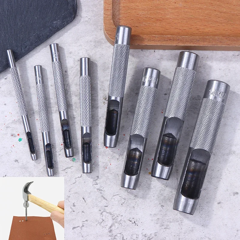1 шт., дырокол для кожи 3-25 мм, круглый стальной кожаный дырокол для рукоделия, полый дырокол для металлических прокладок, кожа, пластика, резины