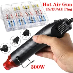 300w elétrica mini pistola de calor handheld pistola de ar quente com 300pcs calor encolher bunda para diy ofício de gravação do psiquiatra de embrulho pvc